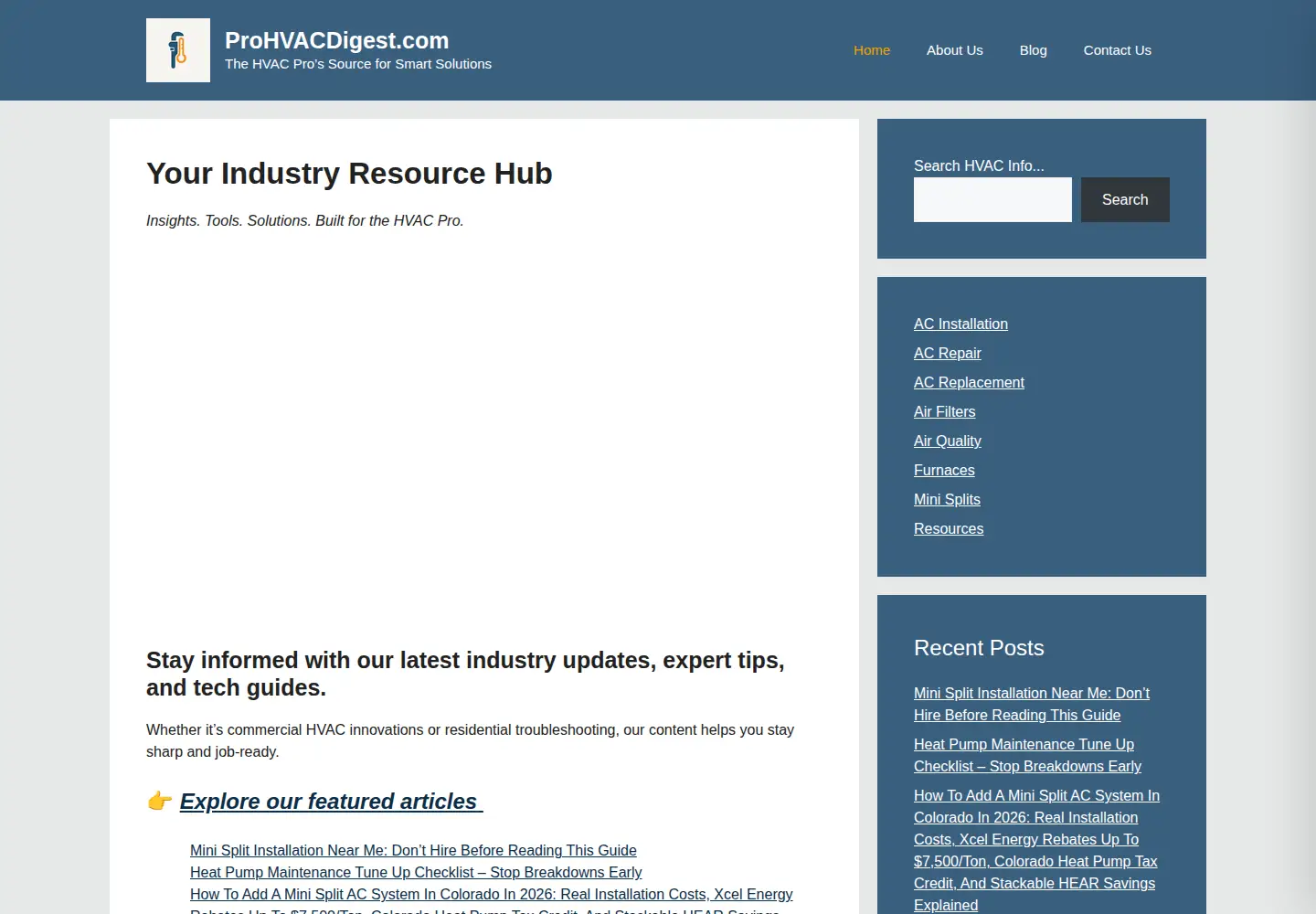 Screenshot of prohvacdigest.com