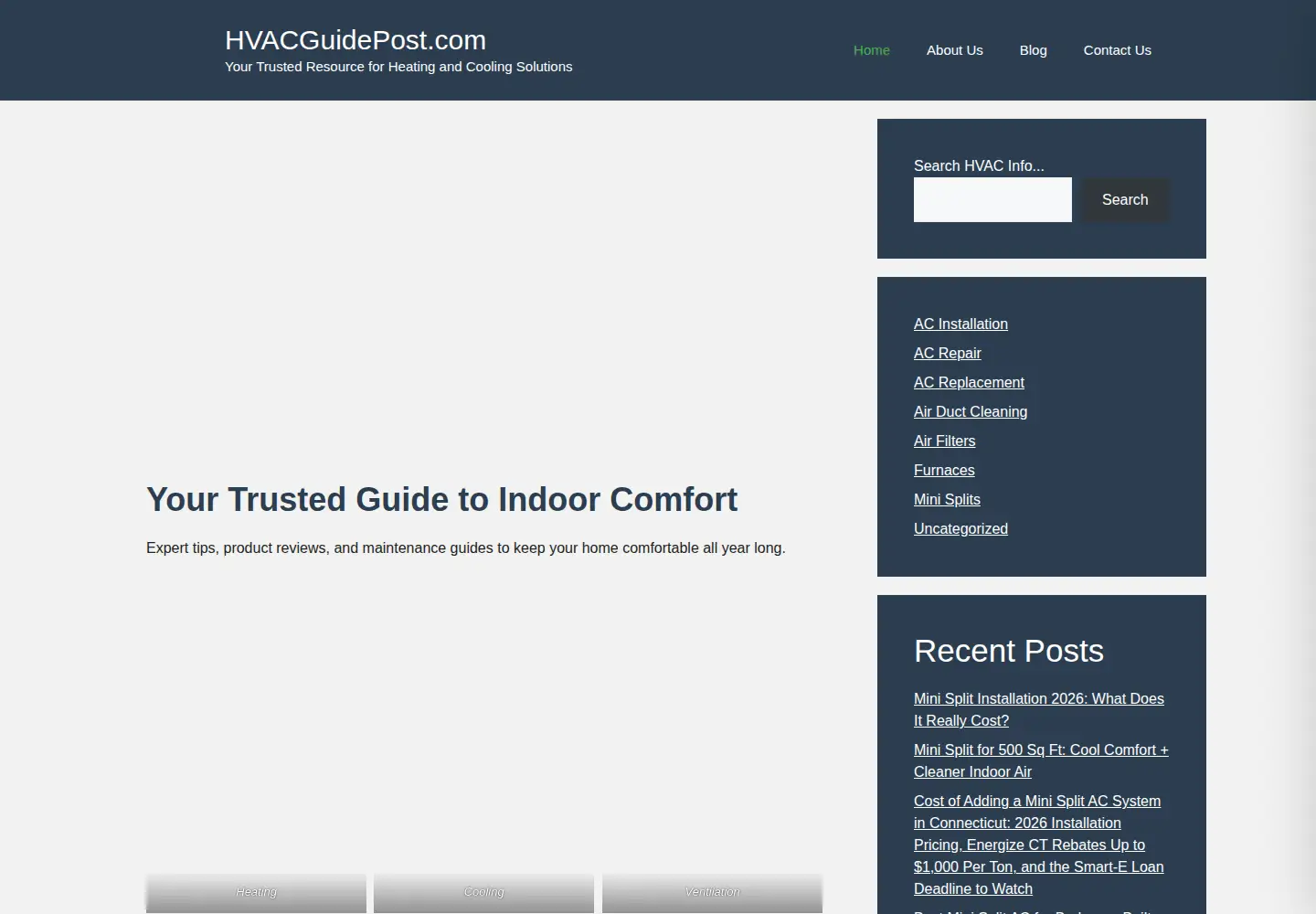 Screenshot of hvacguidepost.com