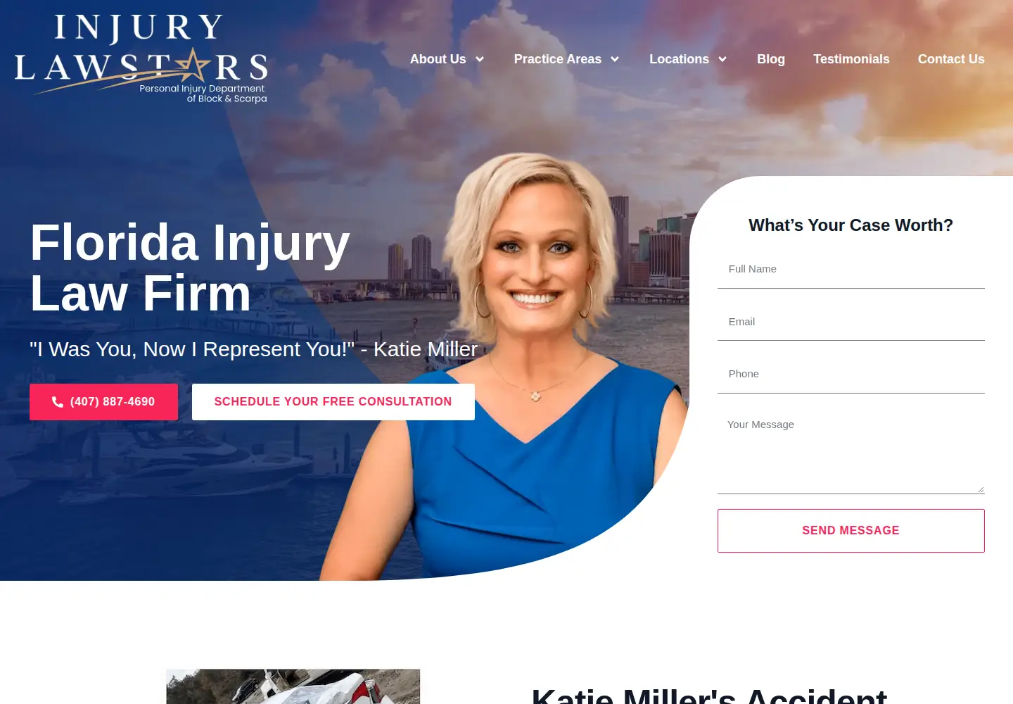 Captured homepage of injurylawstars.com in the current scan