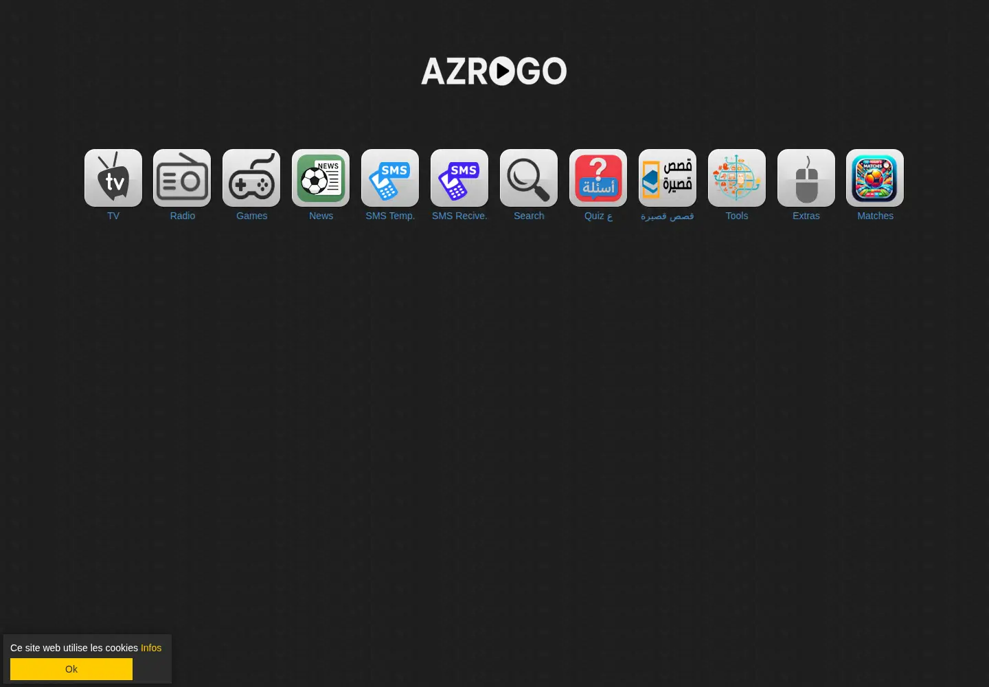 Screenshot of azrotv.com