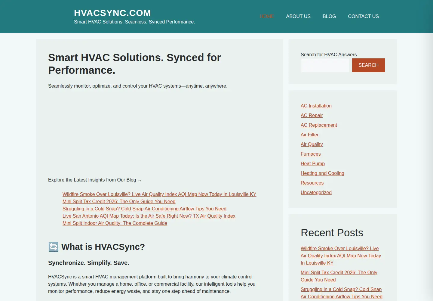 Screenshot of hvacsync.com