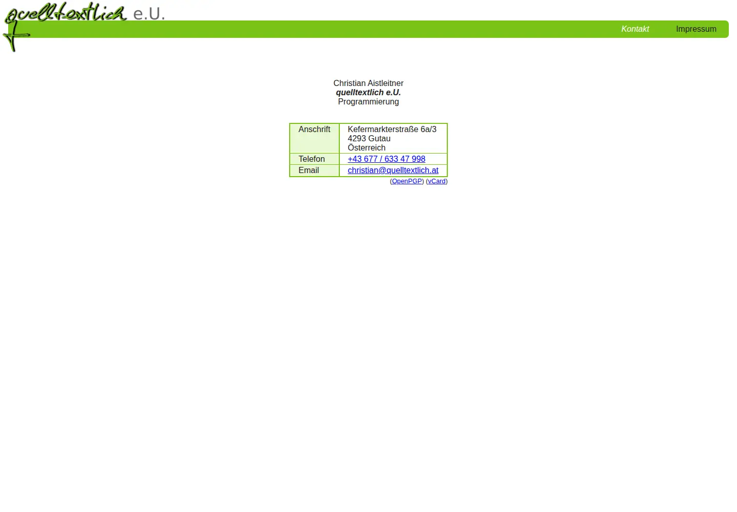 Screenshot of quelltextlich.at
