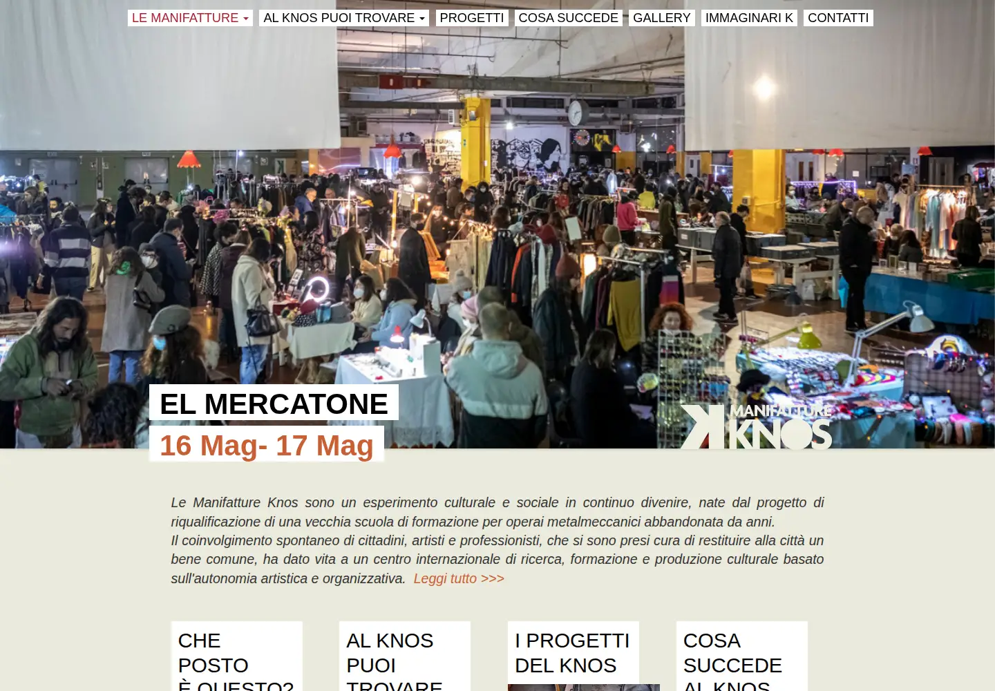 Screenshot of manifattureknos.org
