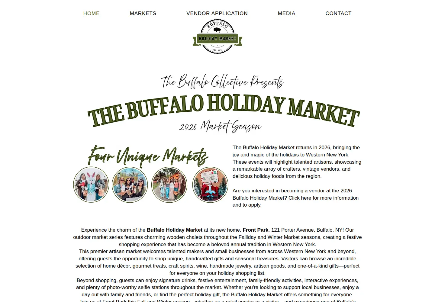 Screenshot of buffaloholidaymarket.com