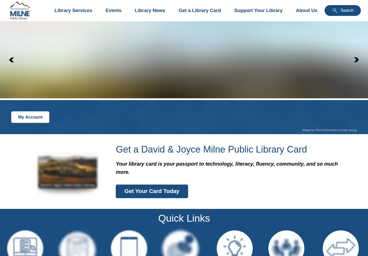 Screenshot of milnelibrary.org
