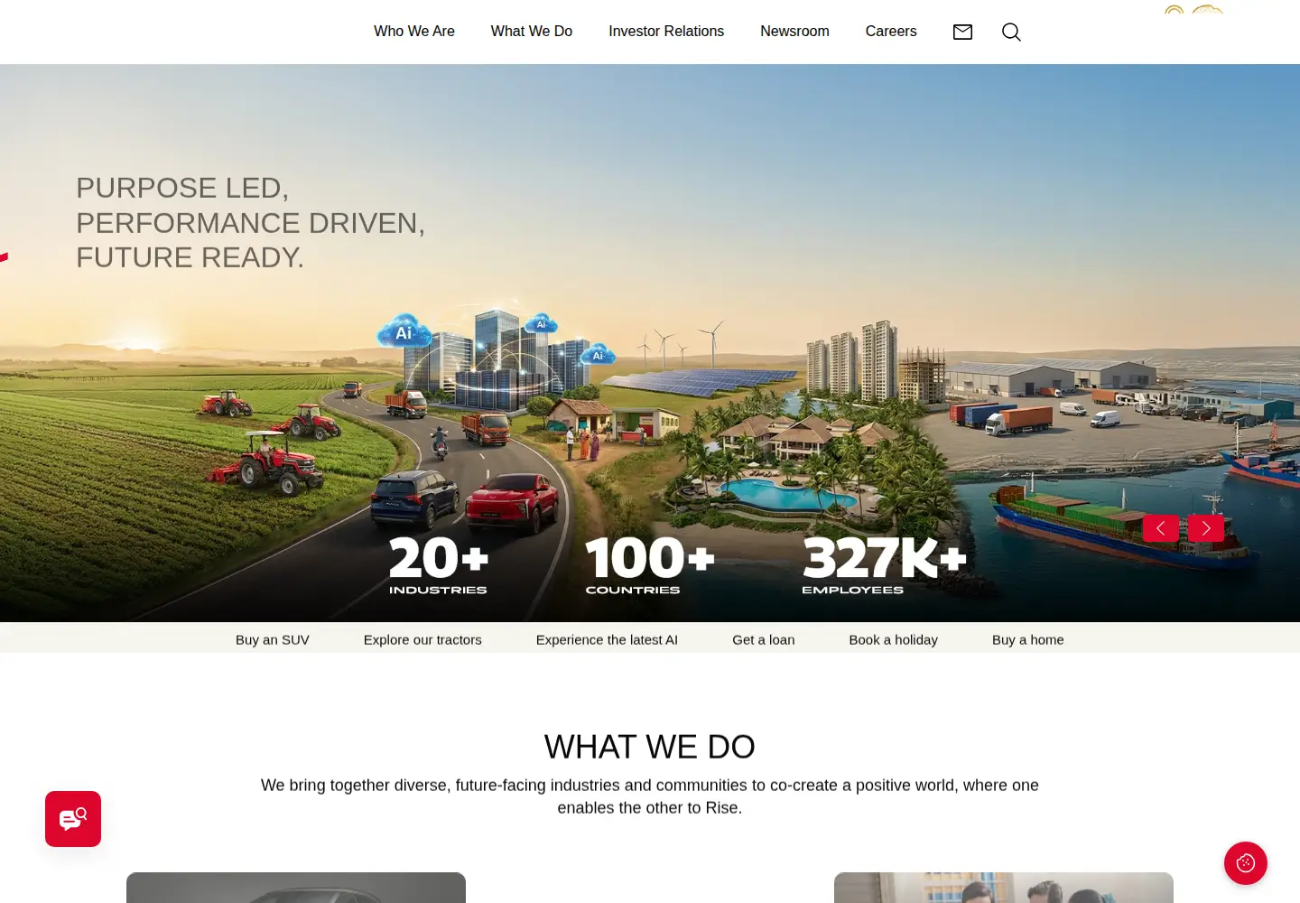 Screenshot of mahindra.com