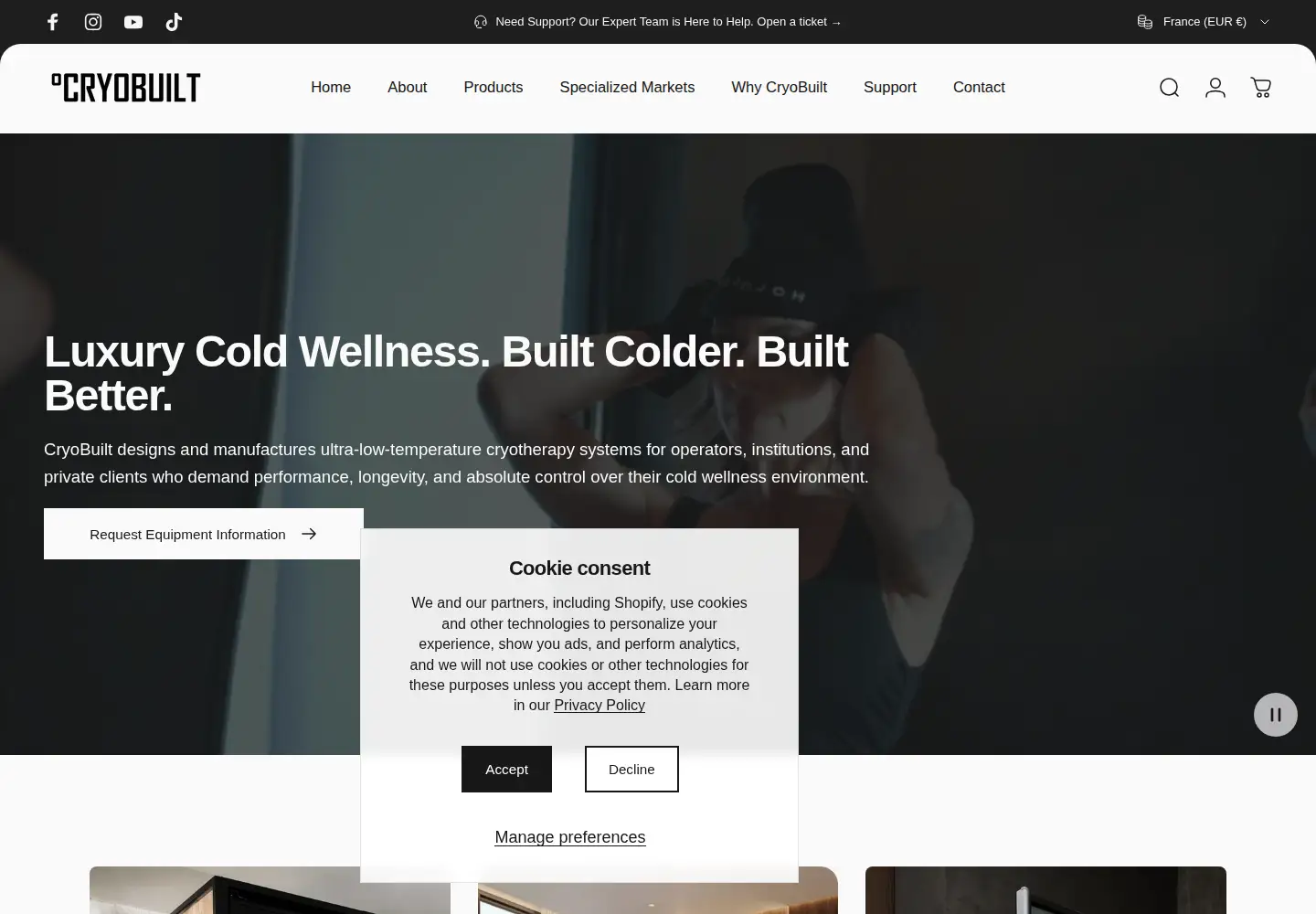 Captured homepage of cryobuilt.com in the current scan