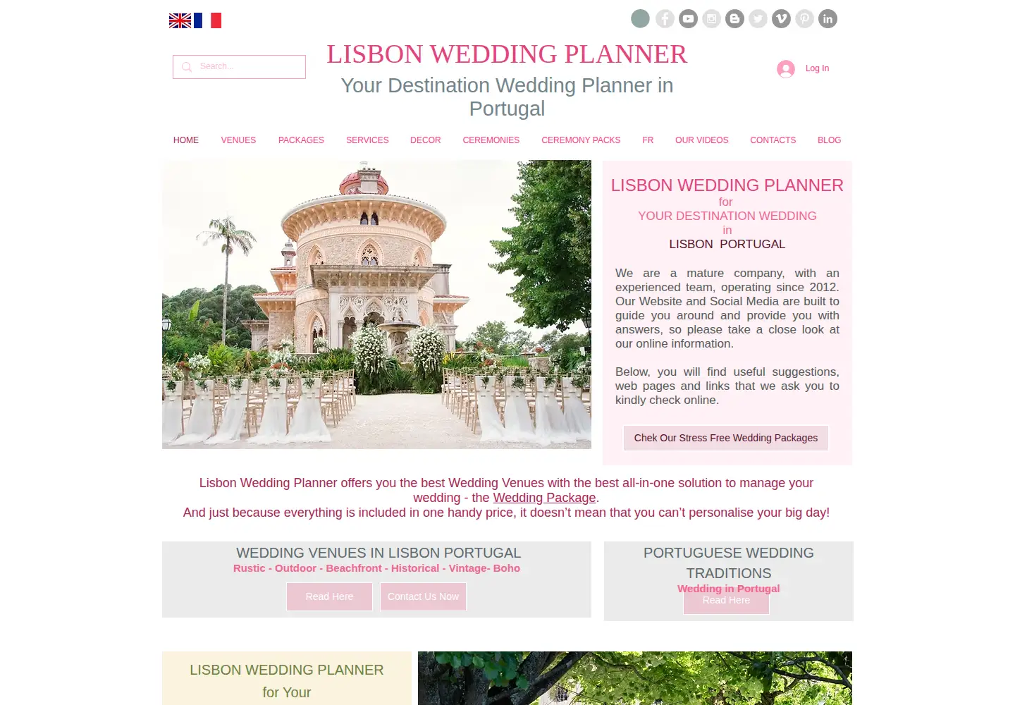Screenshot of lisbonweddingplanner.com