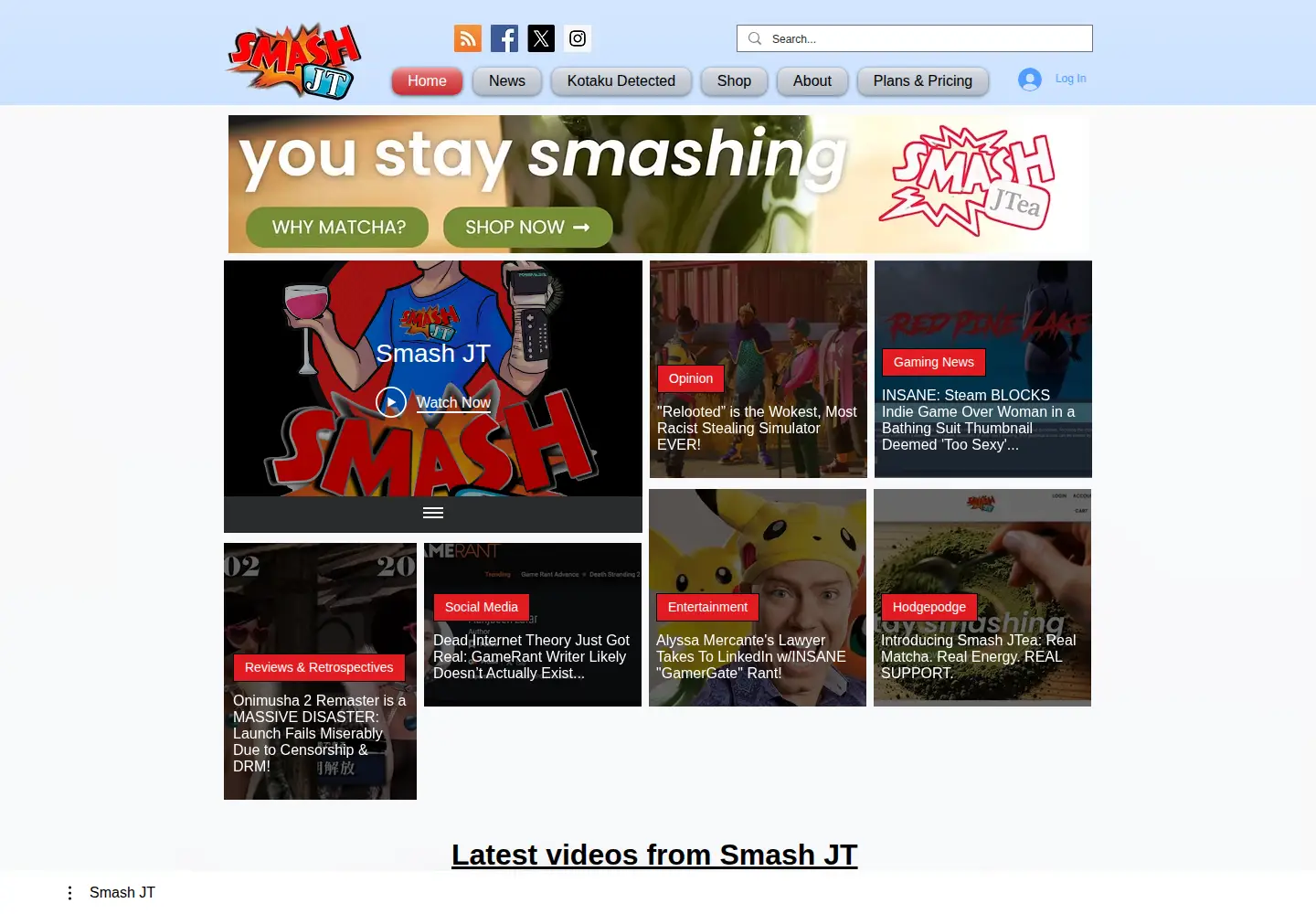 Captured homepage of smashjt.com in the current scan