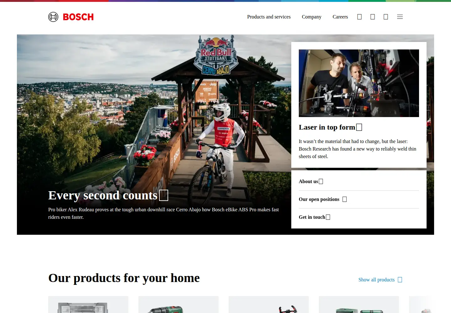 Screenshot of bosch.com