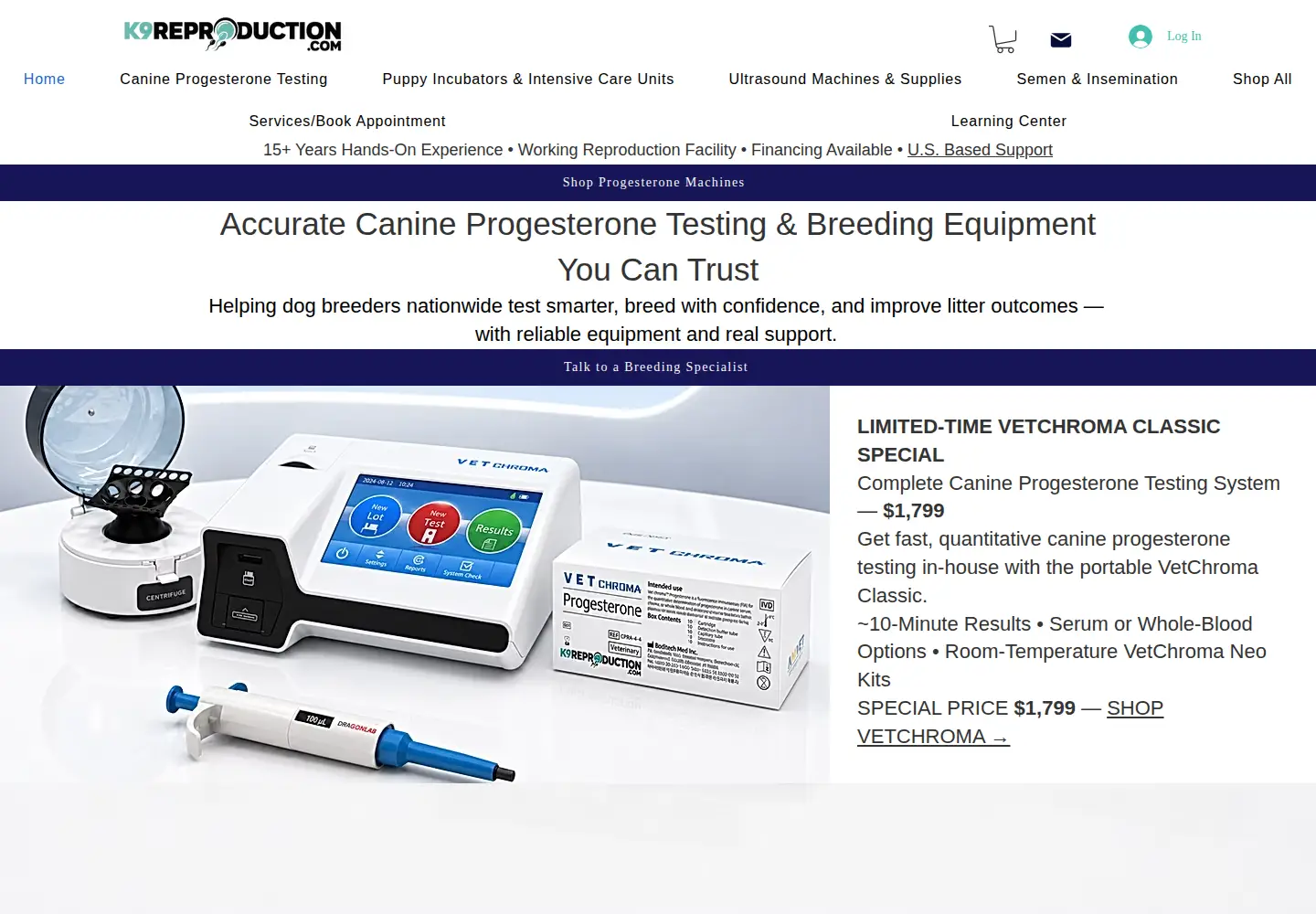 Screenshot of k9reproduction.com