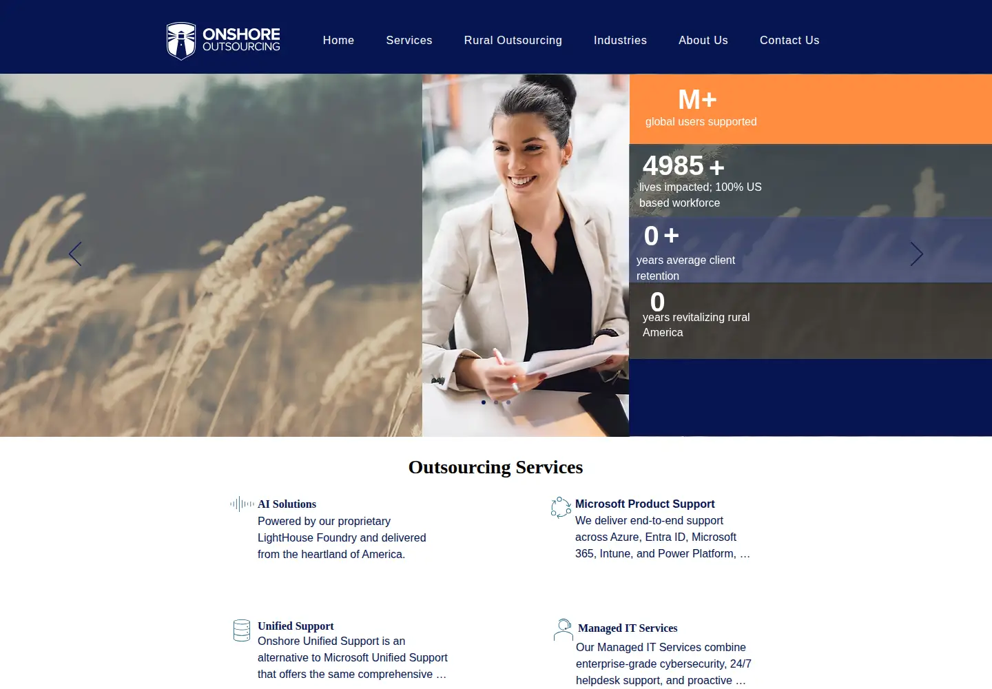 Captured homepage of onshoreoutsourcing.com in the current scan