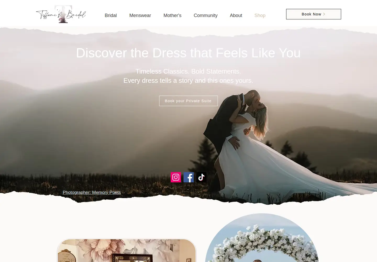 Screenshot of tiffanisbridal.com