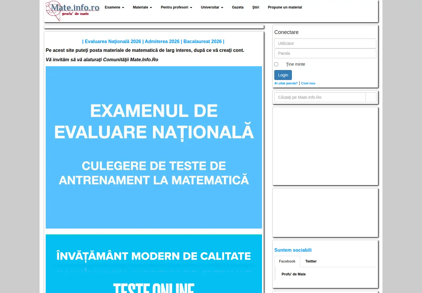 Screenshot of mate.info.ro