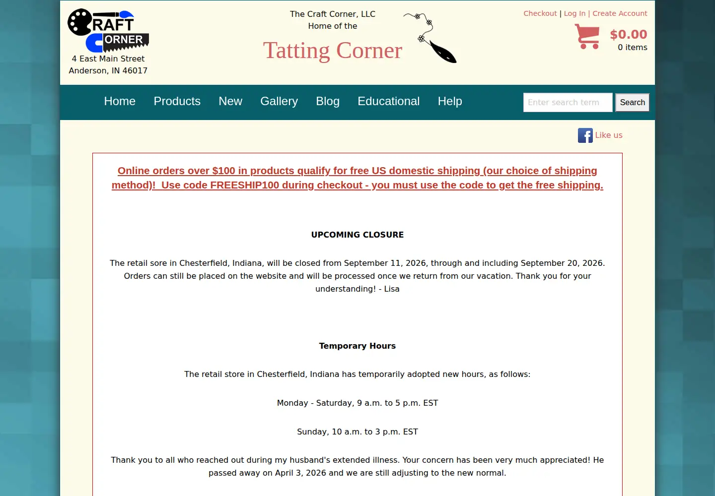 Captured homepage of tattingcorner.com in the current scan