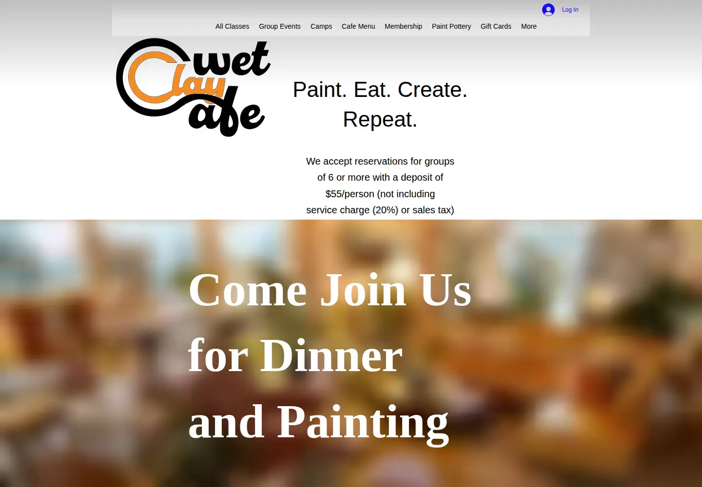 Captured homepage of wetclaycafe.com in the current scan