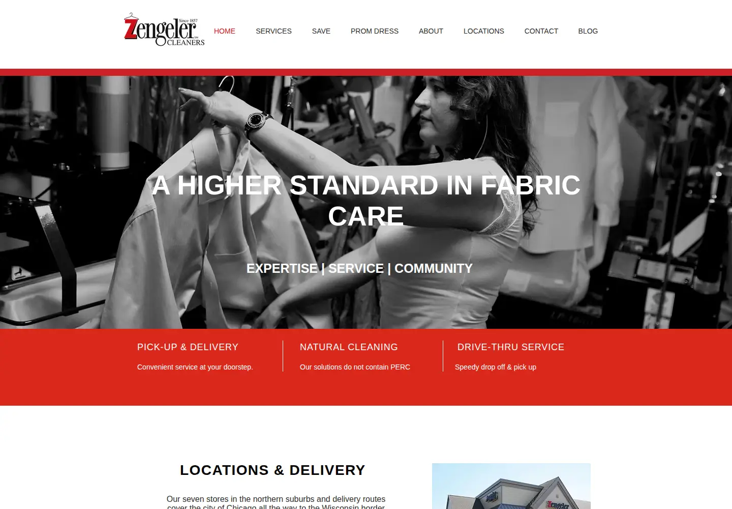 Captured homepage of zengelercleaners.com in the current scan