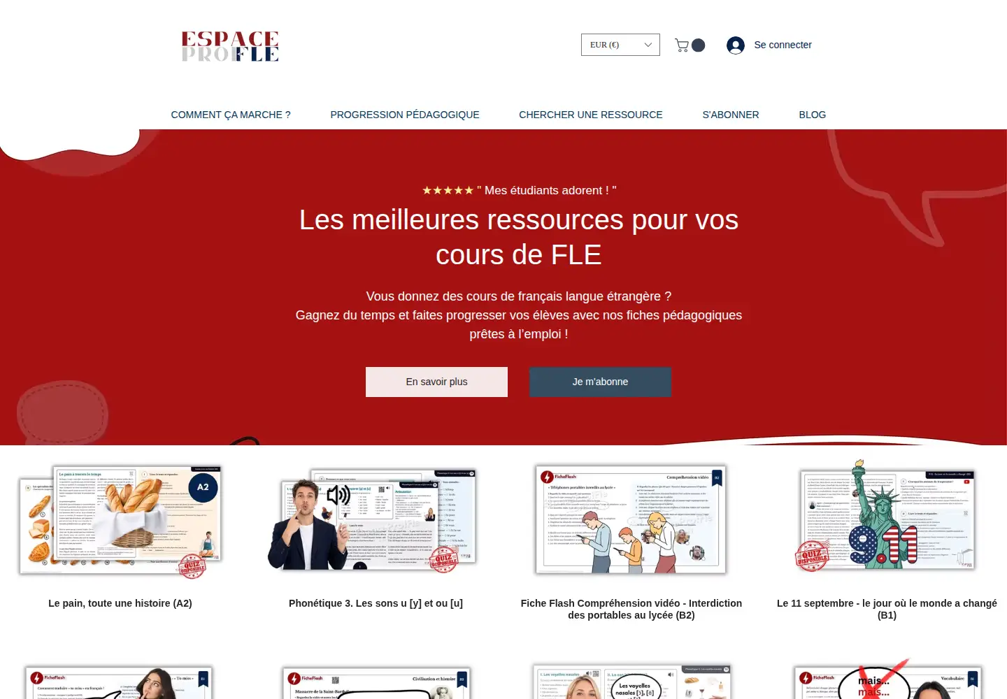 Screenshot of espaceproffle.com