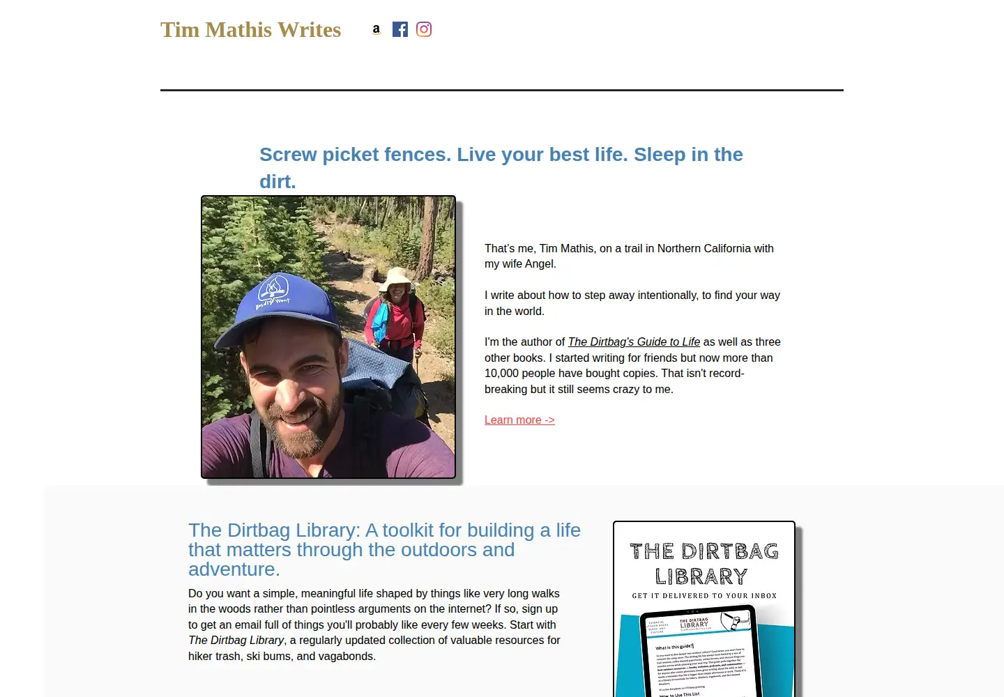 Screenshot of timmathiswrites.com