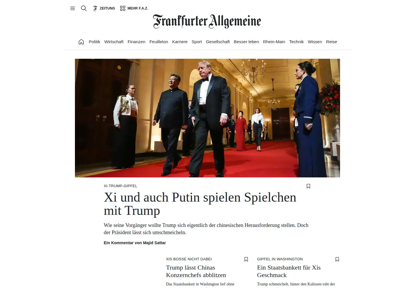 Screenshot of faz.net