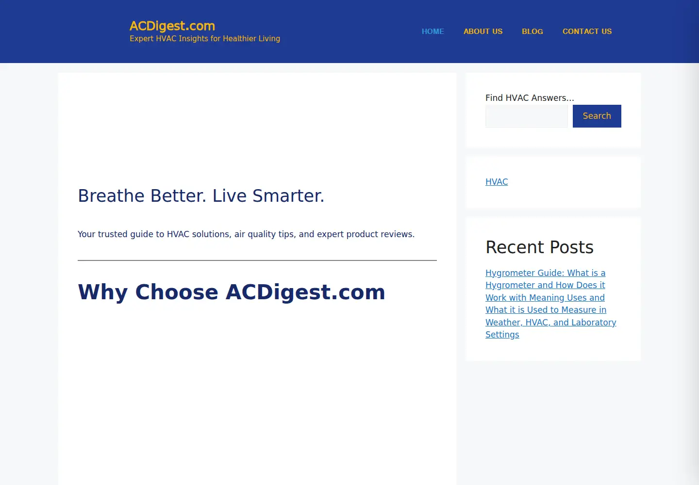 Captured homepage of acdigest.com in the current scan