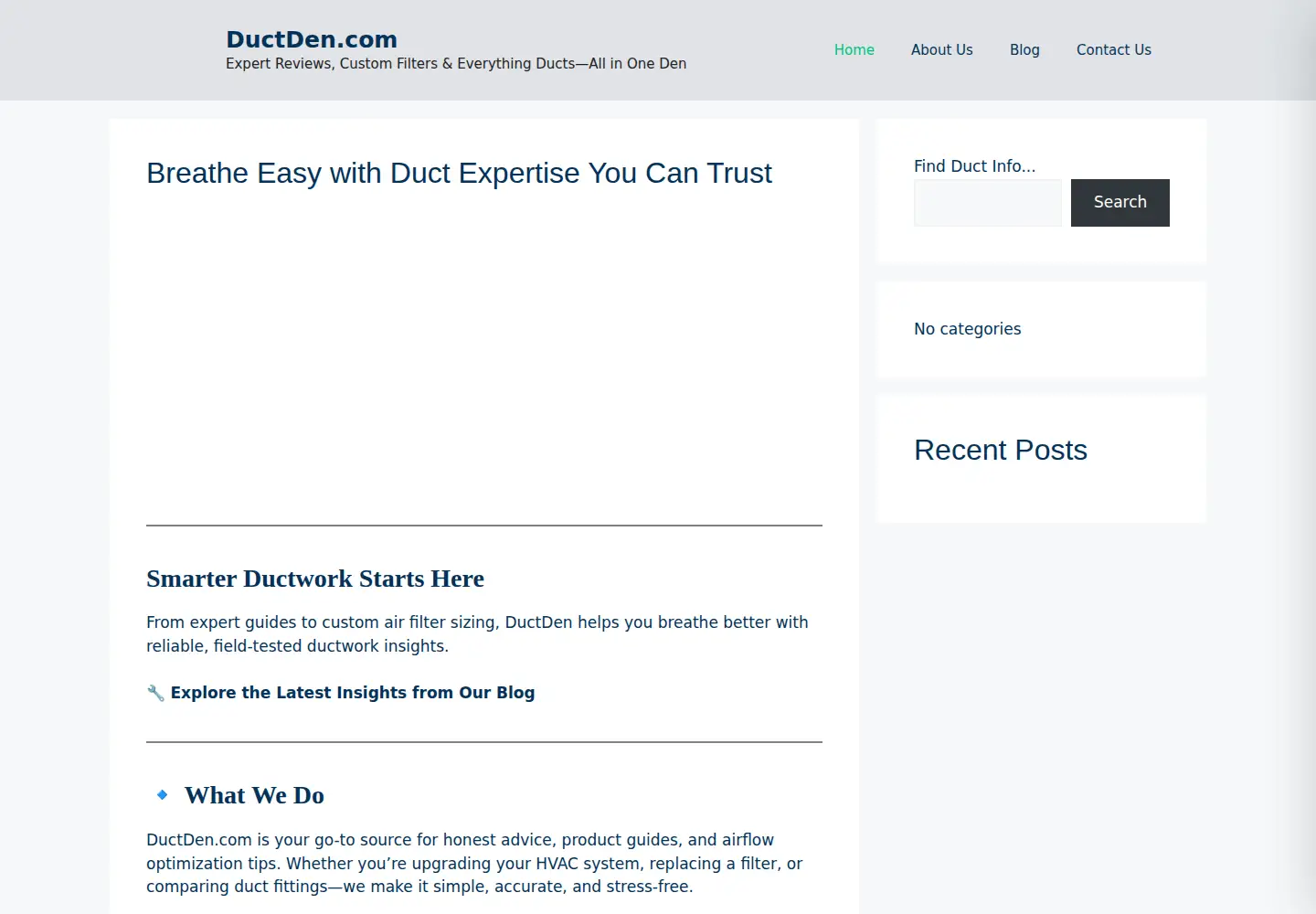 Captured homepage of ductden.com in the current scan