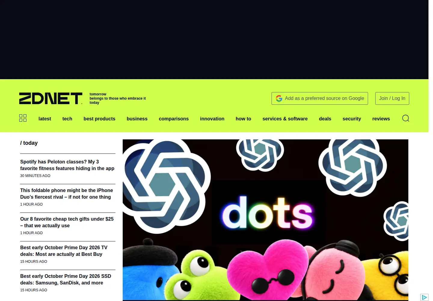 Screenshot of zdnet.de