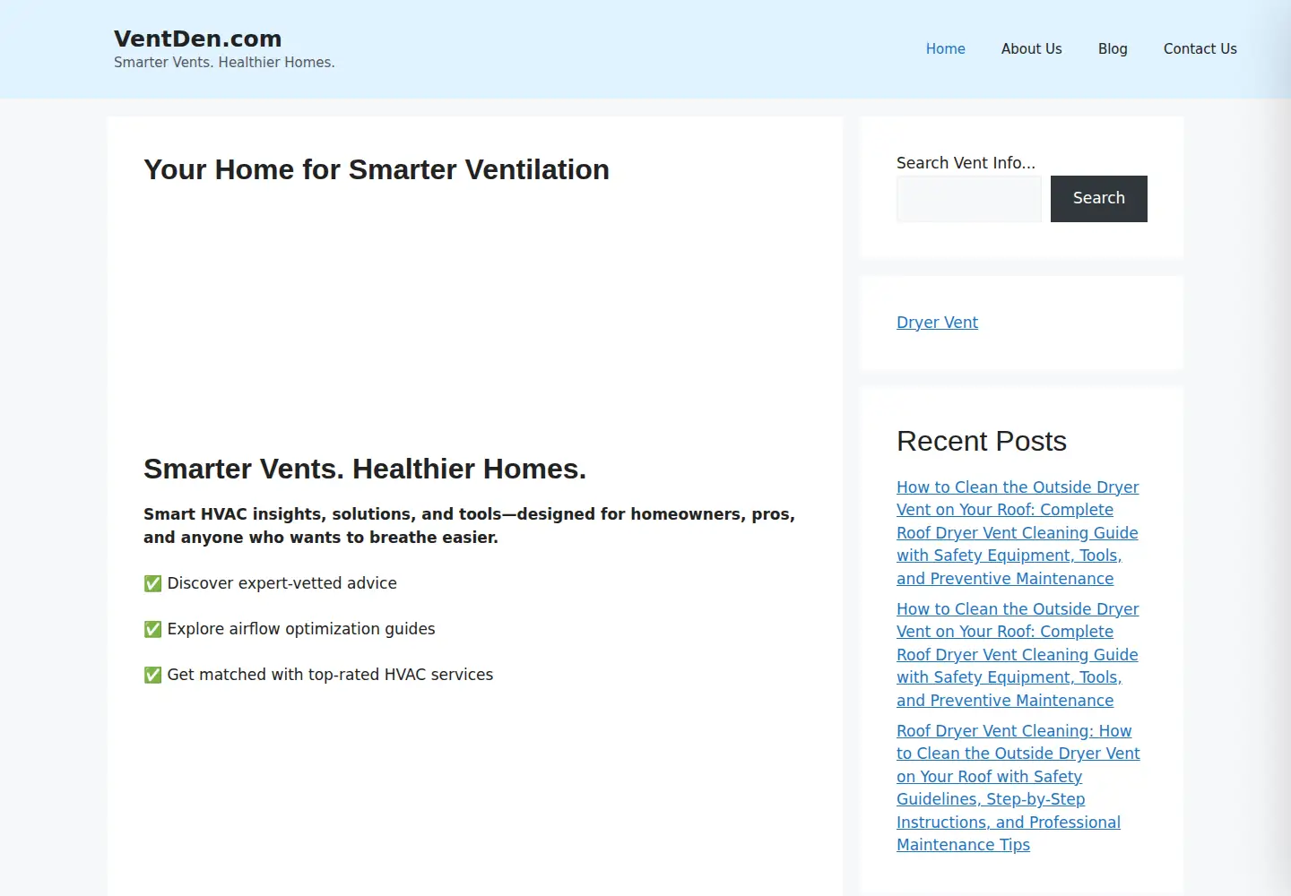 Captured homepage of ventden.com in the current scan