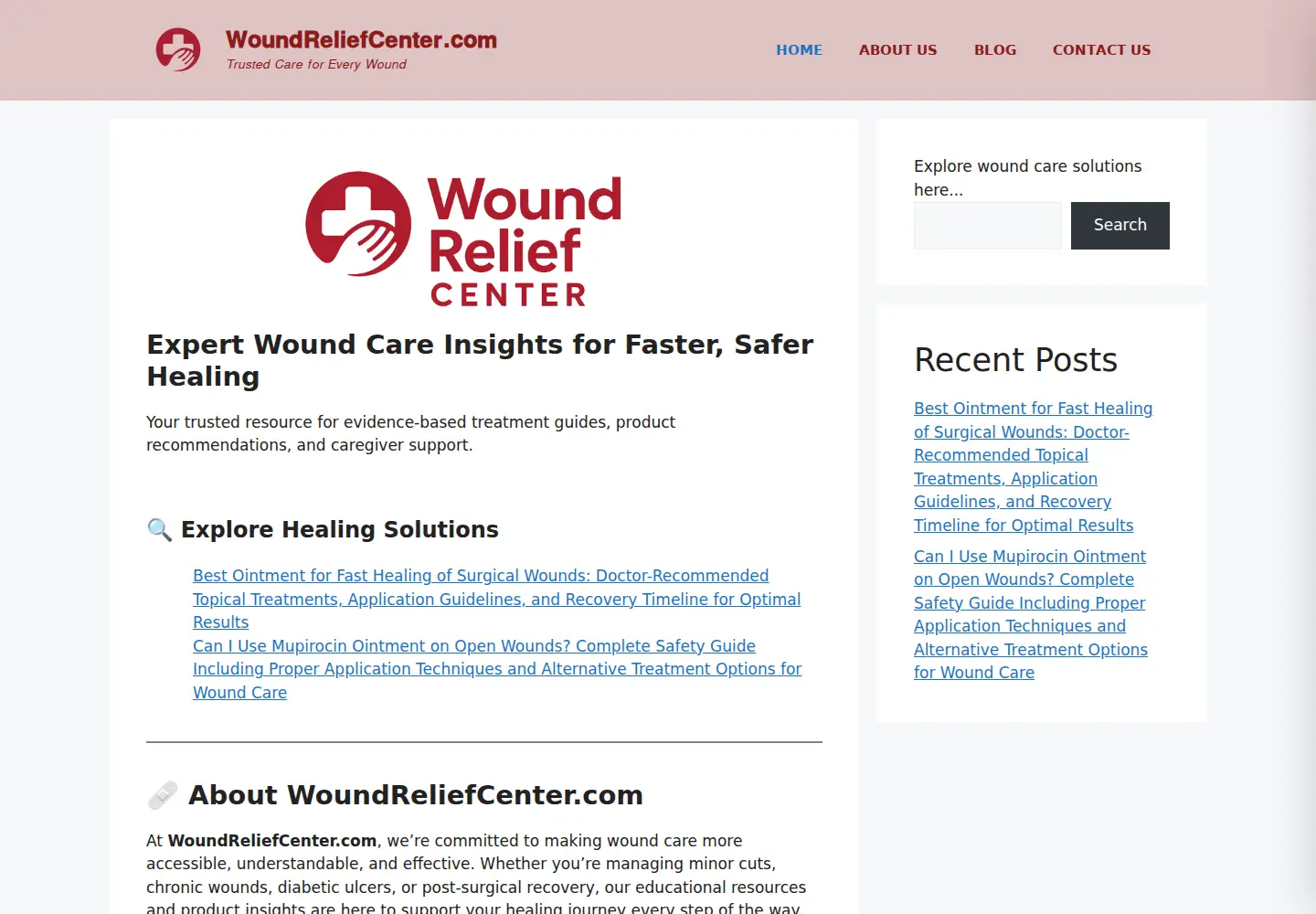Screenshot of woundreliefcenter.com
