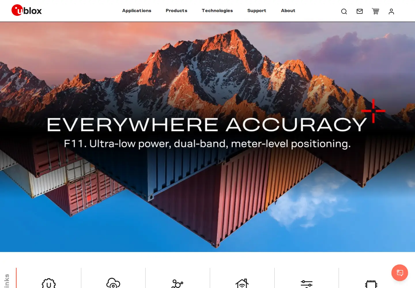 Screenshot of u-blox.com
