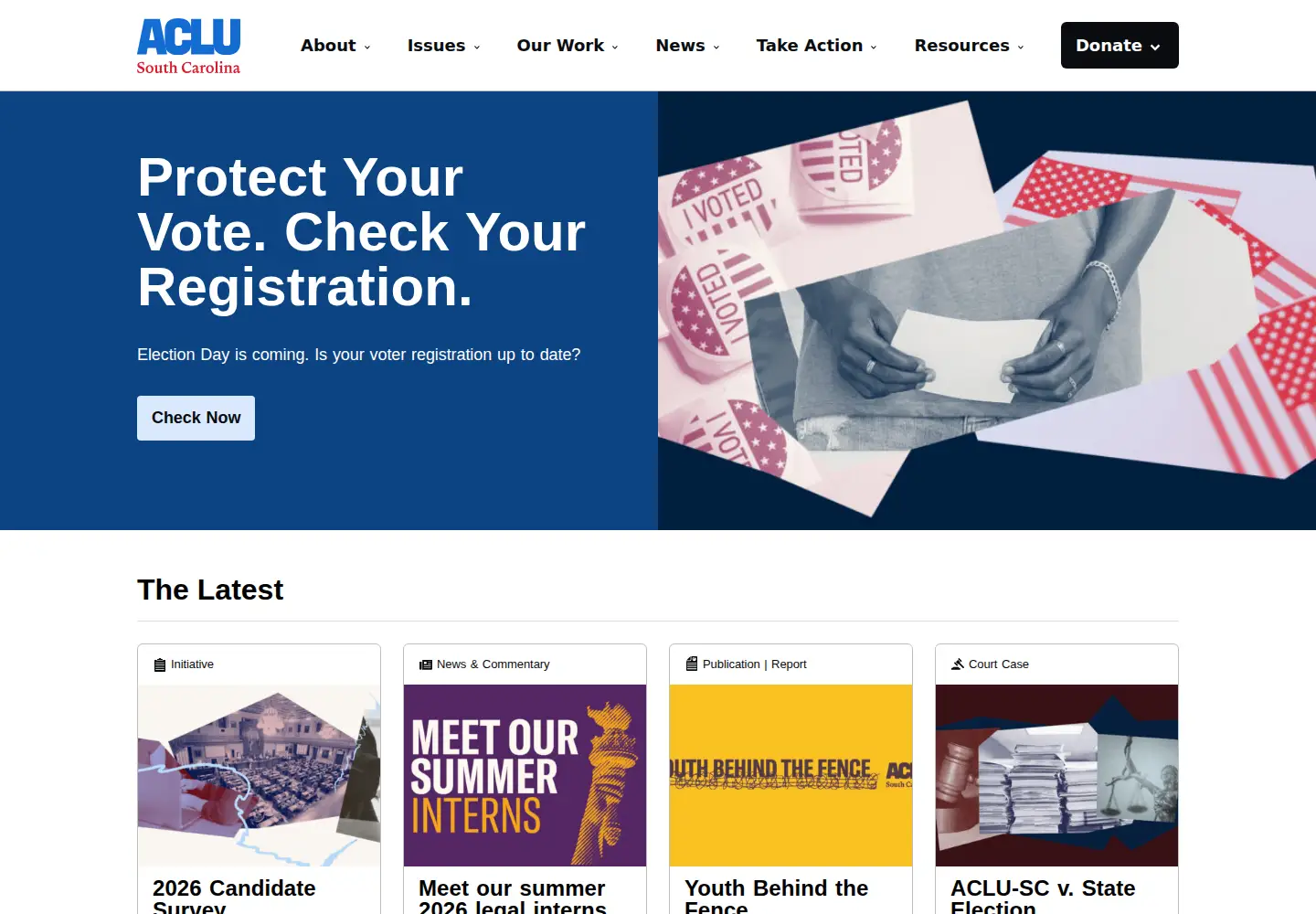 Captured homepage of aclusc.org in the current scan