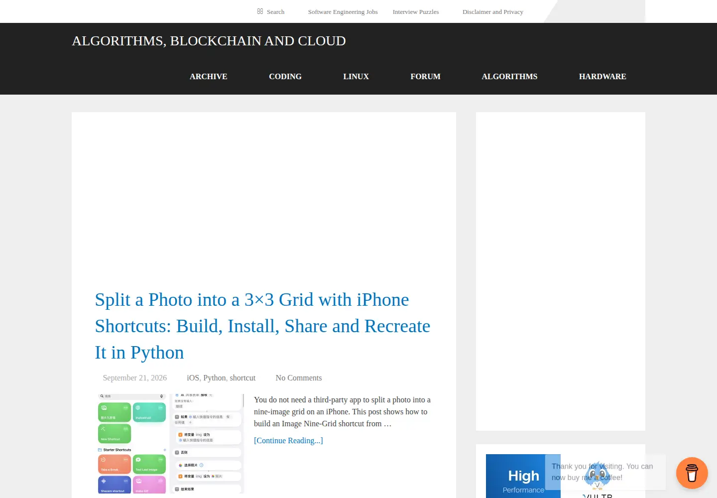 Screenshot of helloacm.com