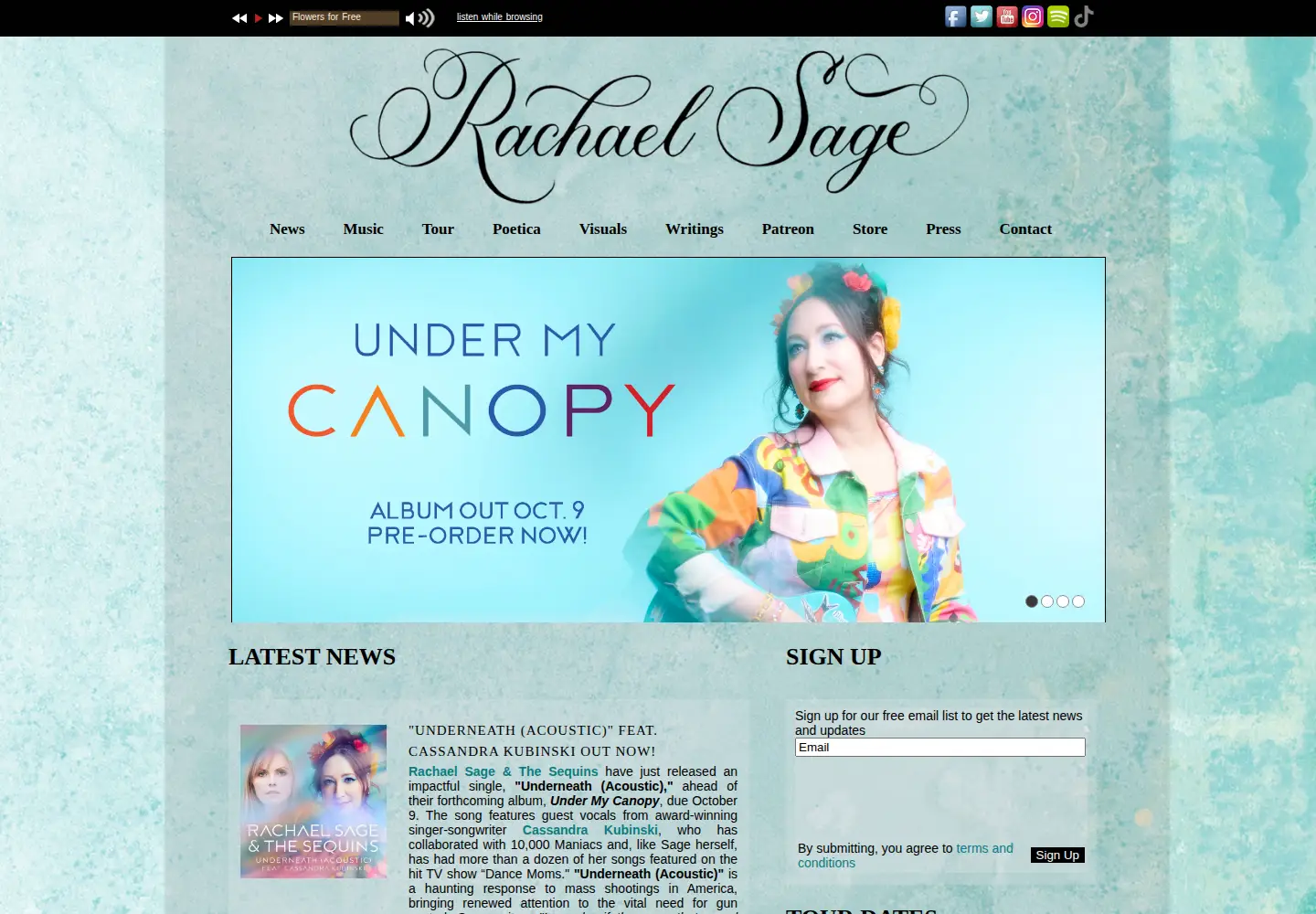 Screenshot of rachaelsage.com