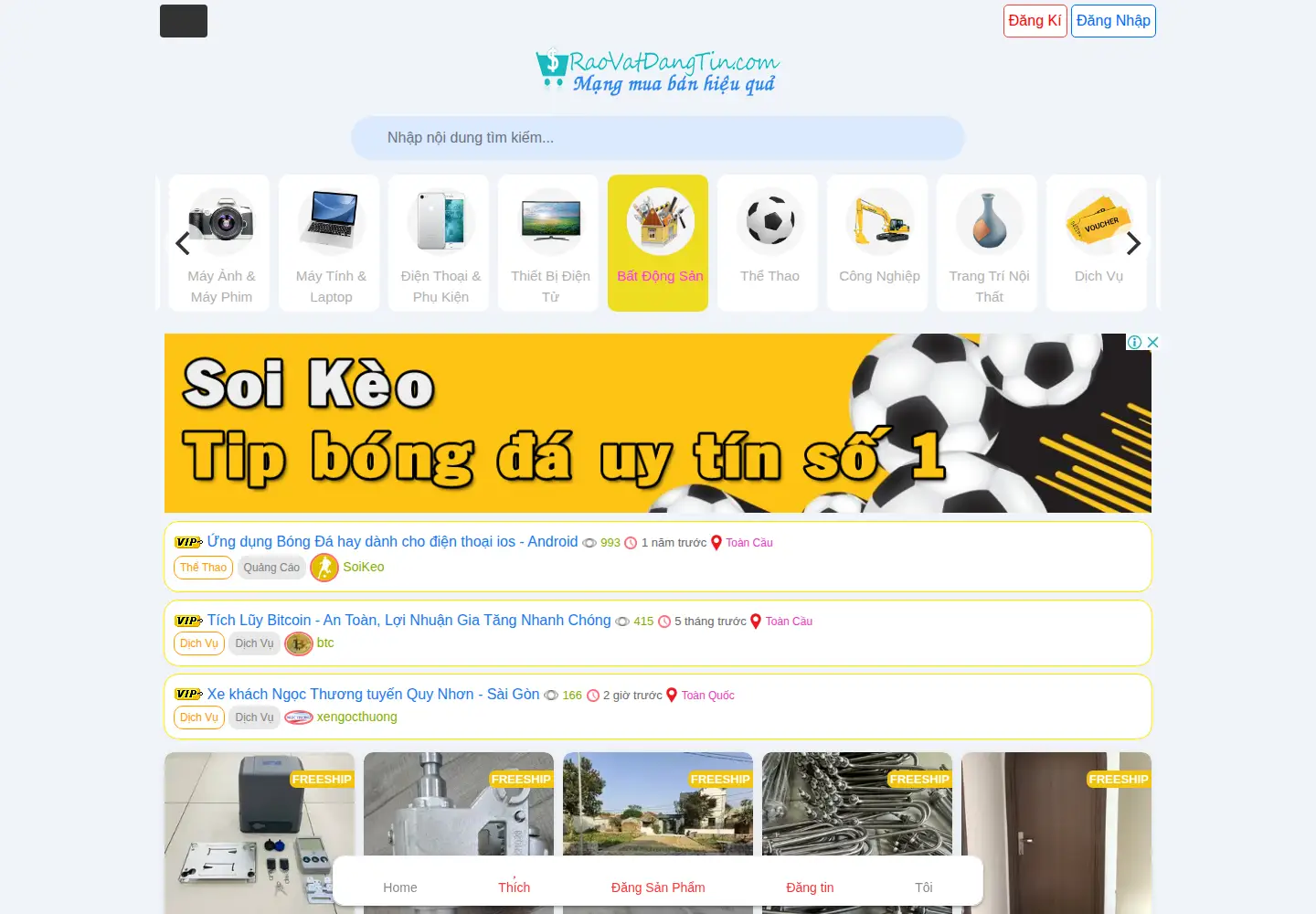Screenshot of raovatdangtin.com