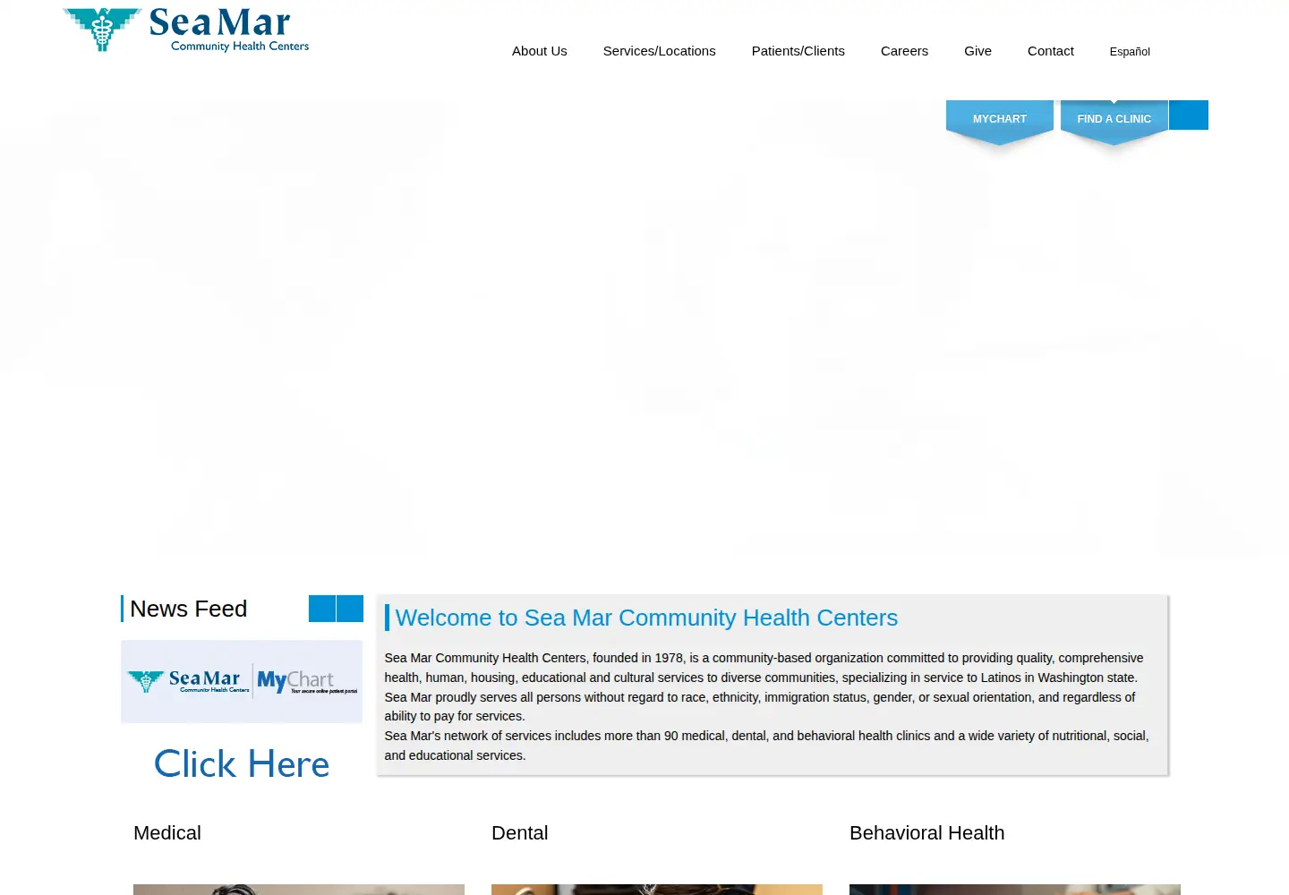 Captured homepage of seamar.org in the current scan
