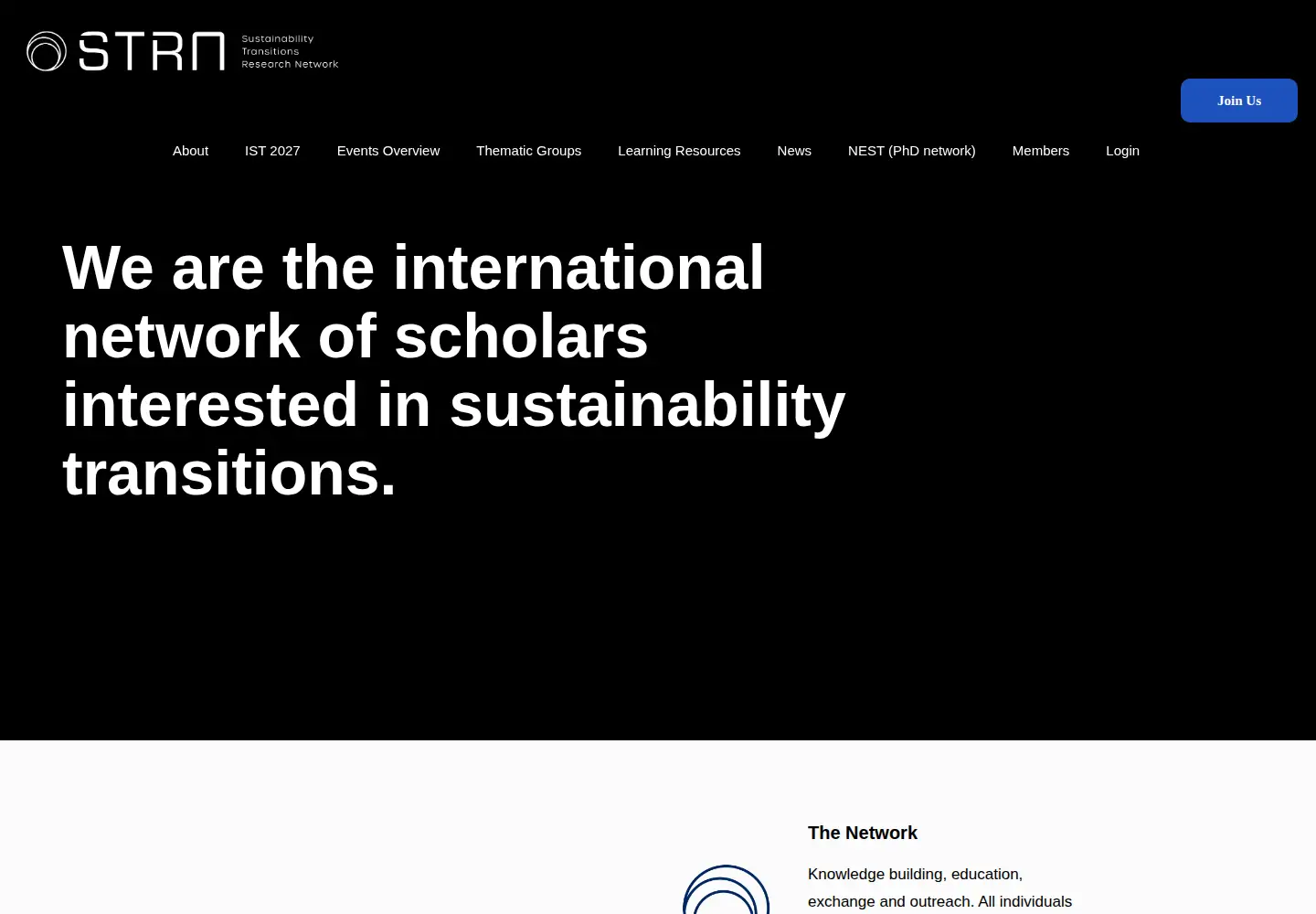 Captured homepage of transitionsnetwork.org in the current scan