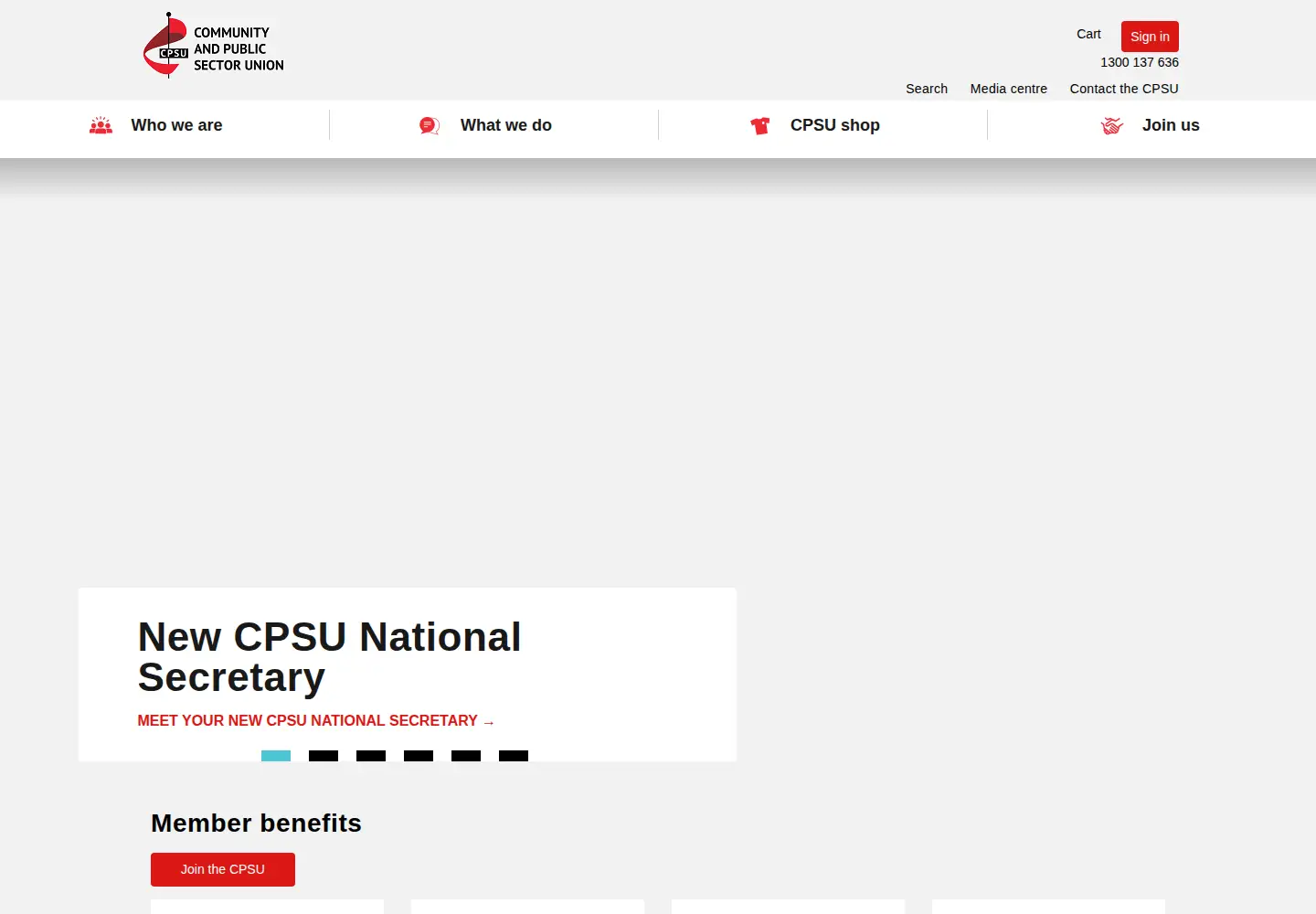 Captured homepage of cpsu.org.au in the current scan