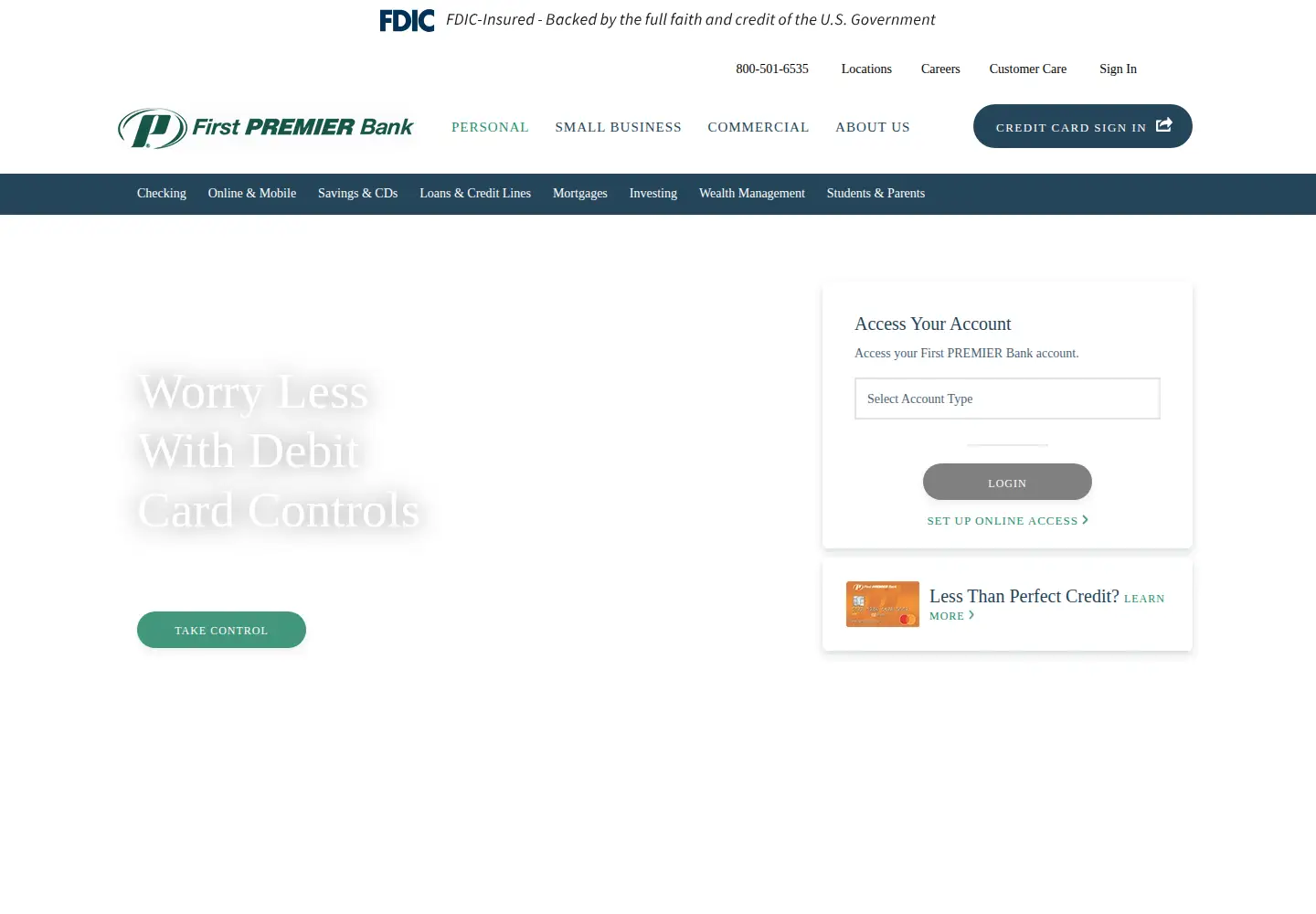 Screenshot of firstpremier.com