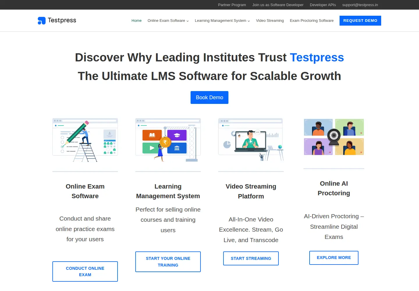 Screenshot of testpress.in