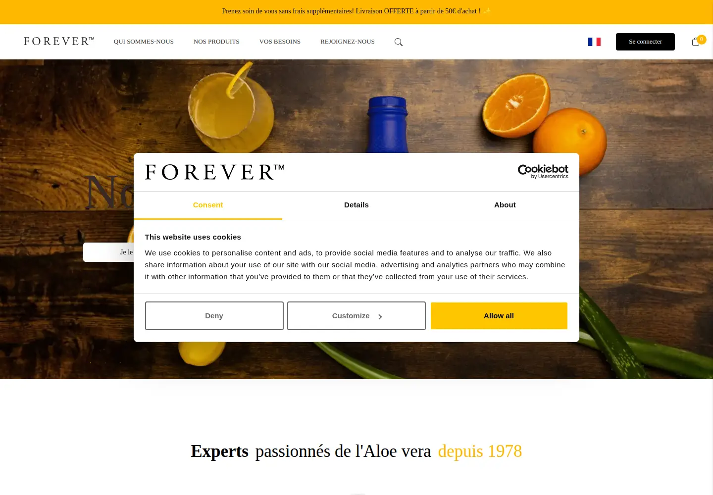 Screenshot of foreverliving.fr
