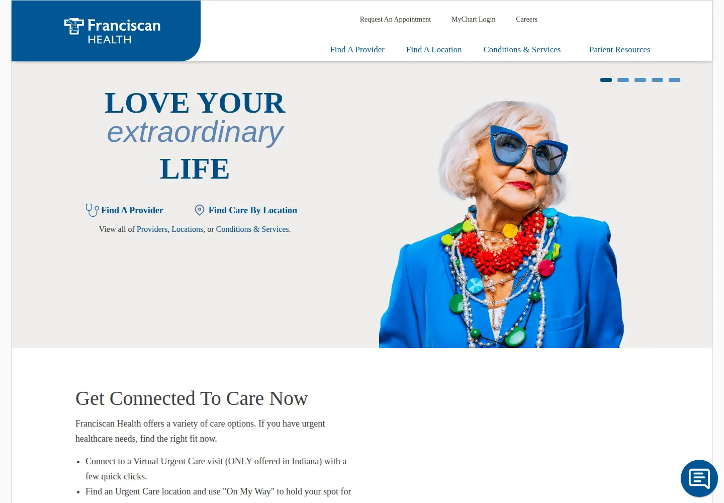 Screenshot of franciscanhealth.org