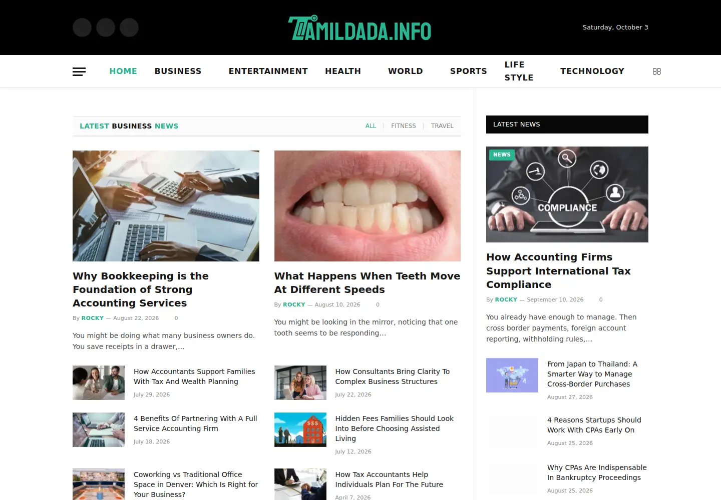 Captured homepage of tamildada.info in the current scan