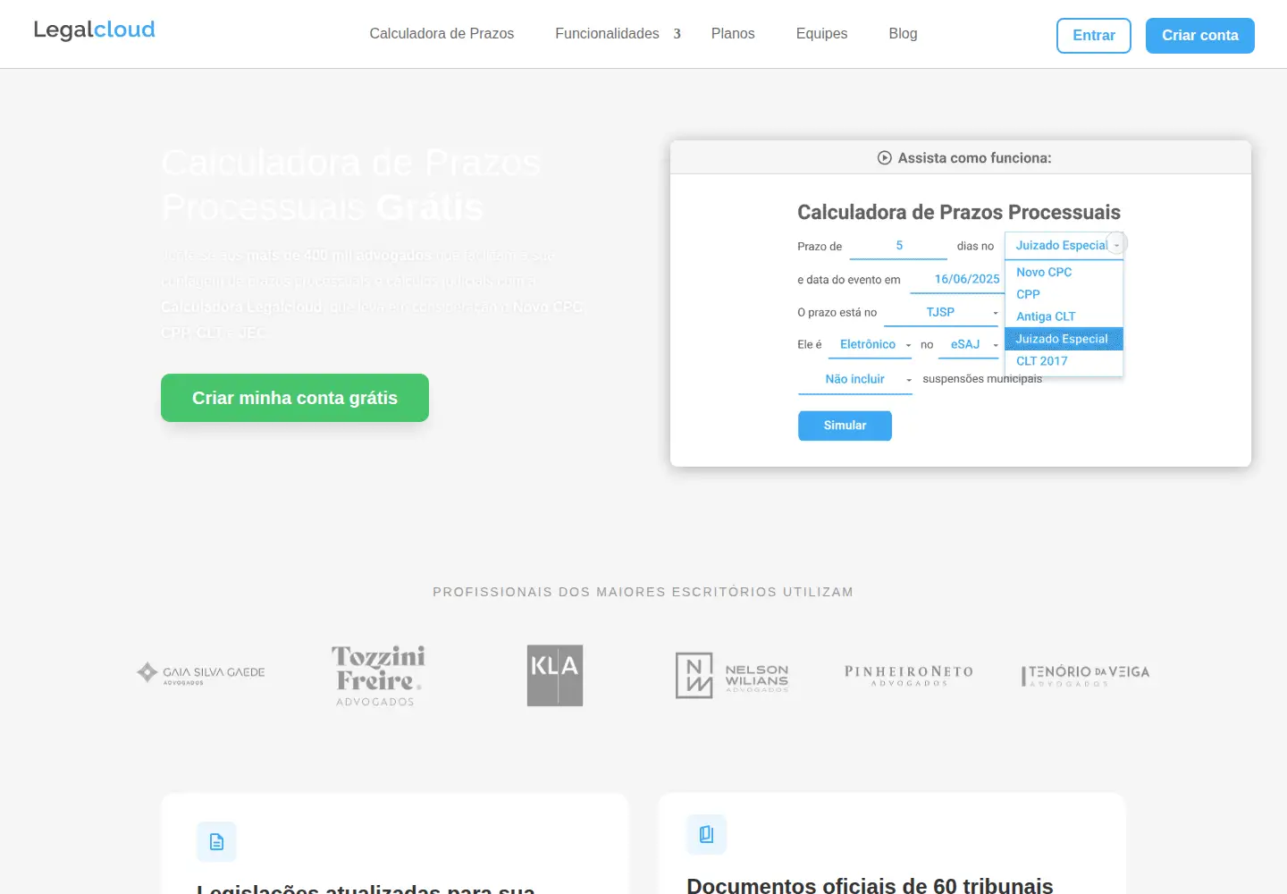 Screenshot of legalcloud.com.br