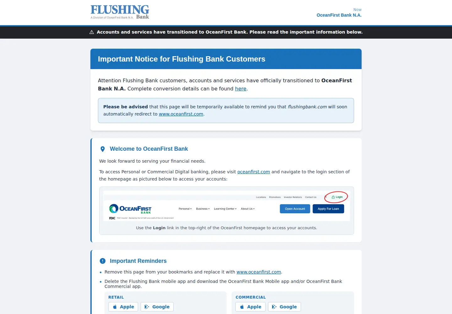 Screenshot of flushingbank.com