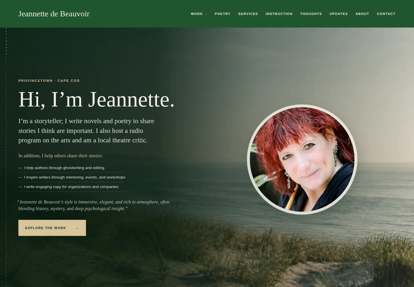 Captured homepage of jeannettedebeauvoir.com in the current scan