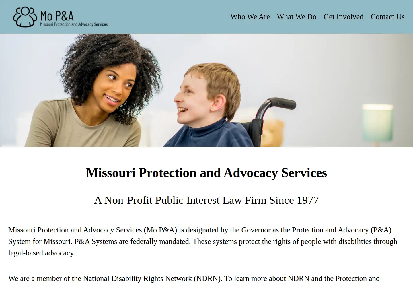 Captured homepage of moadvocacy.org in the current scan