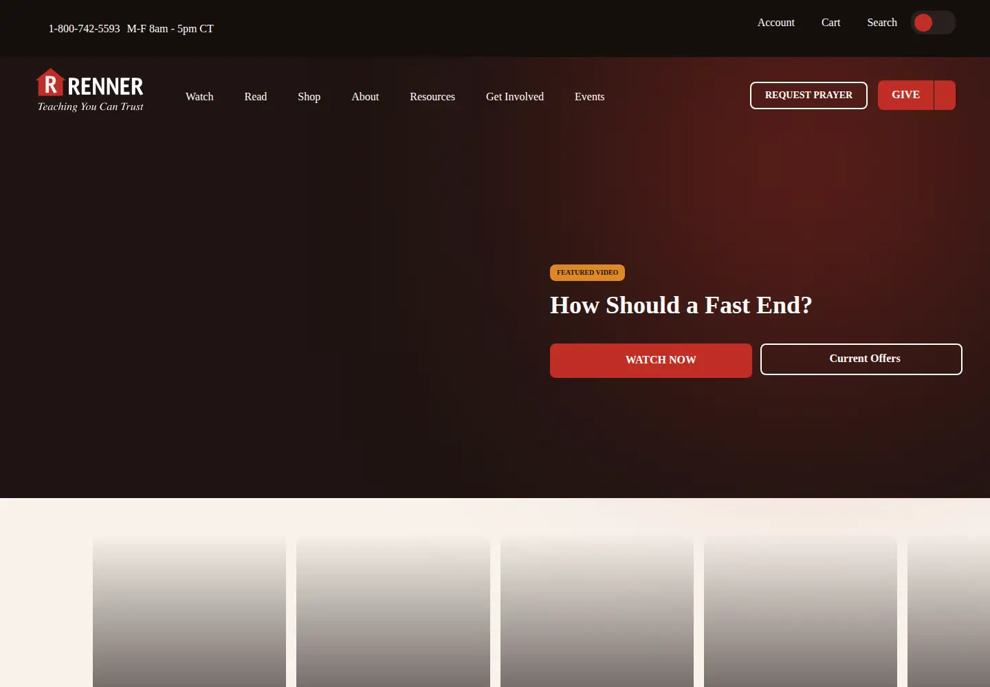 Captured homepage of renner.org in the current scan