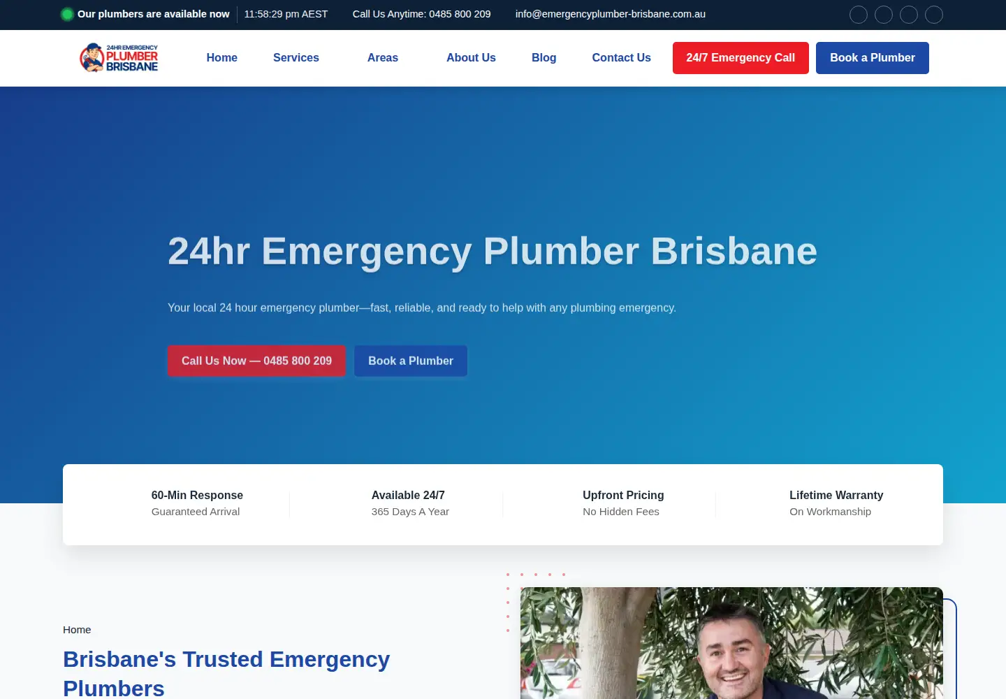 Captured homepage of emergencyplumber-brisbane.com.au in the current scan