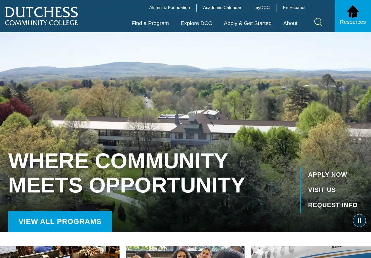 Screenshot of sunydutchess.edu