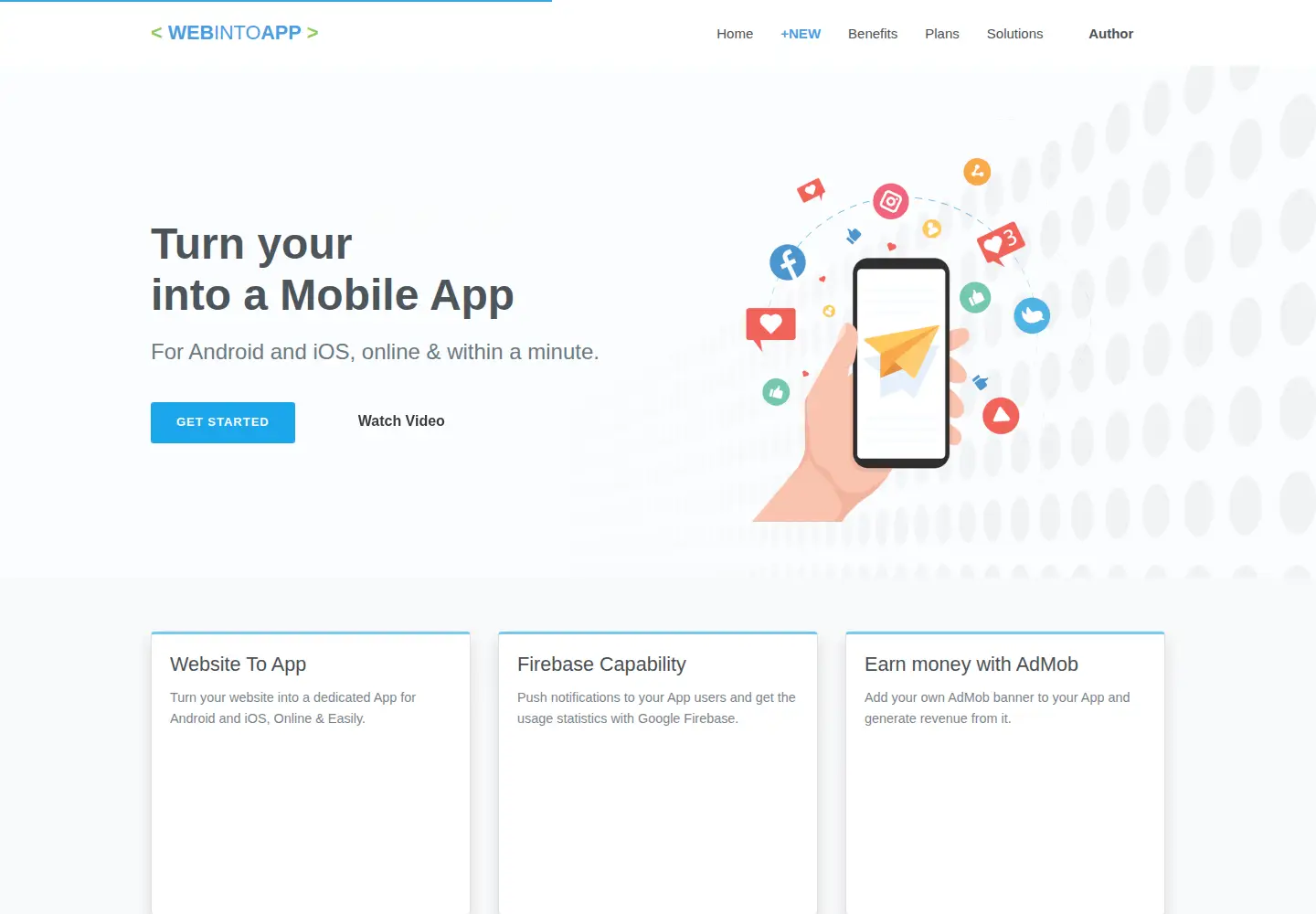 Screenshot of webintoapp.com